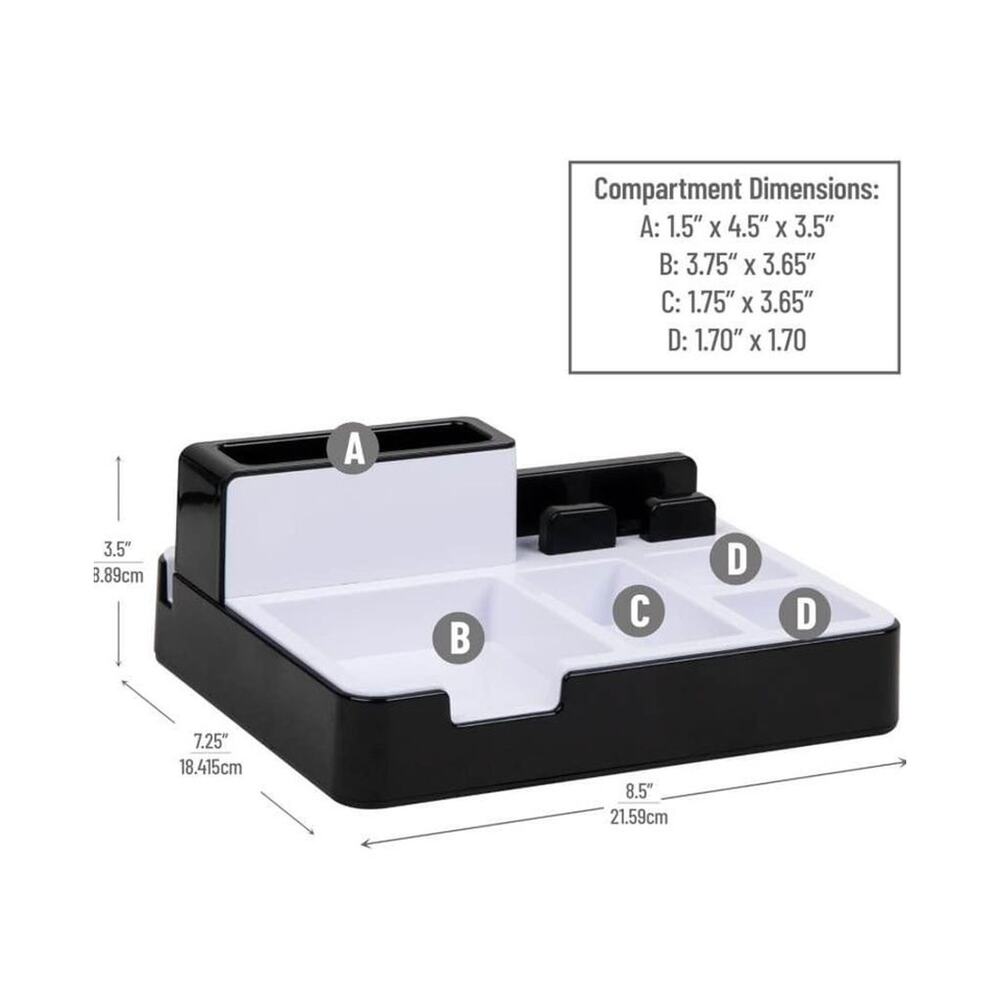 Mind Reader USB Port Desk Organizer Black Locker Organizer